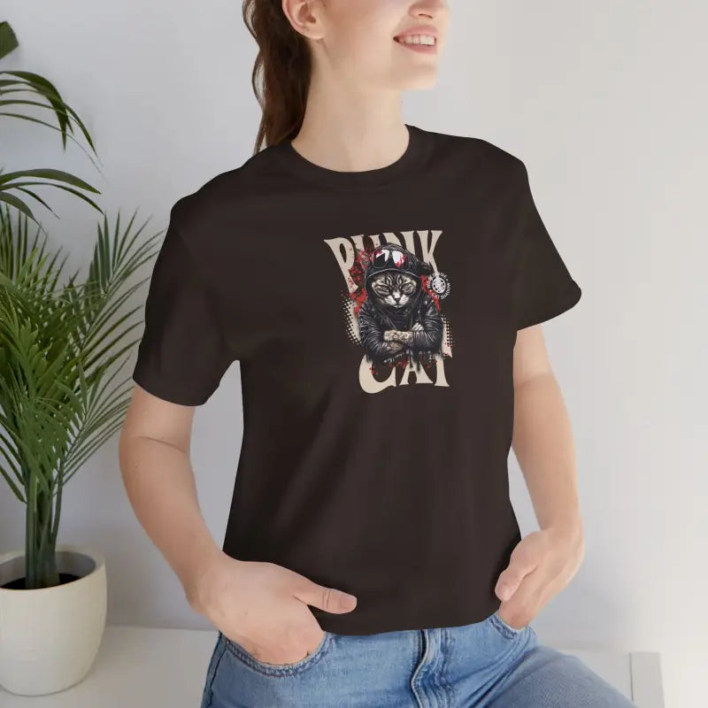 Punk Cat Unisex Tee - Soft Cotton Music Lover - DipaliZ