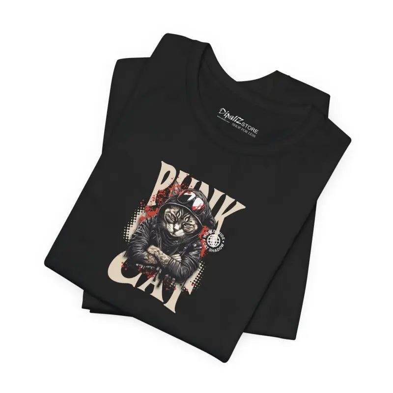 Punk Cat Unisex Tee - Soft Cotton Music Lover - DipaliZ
