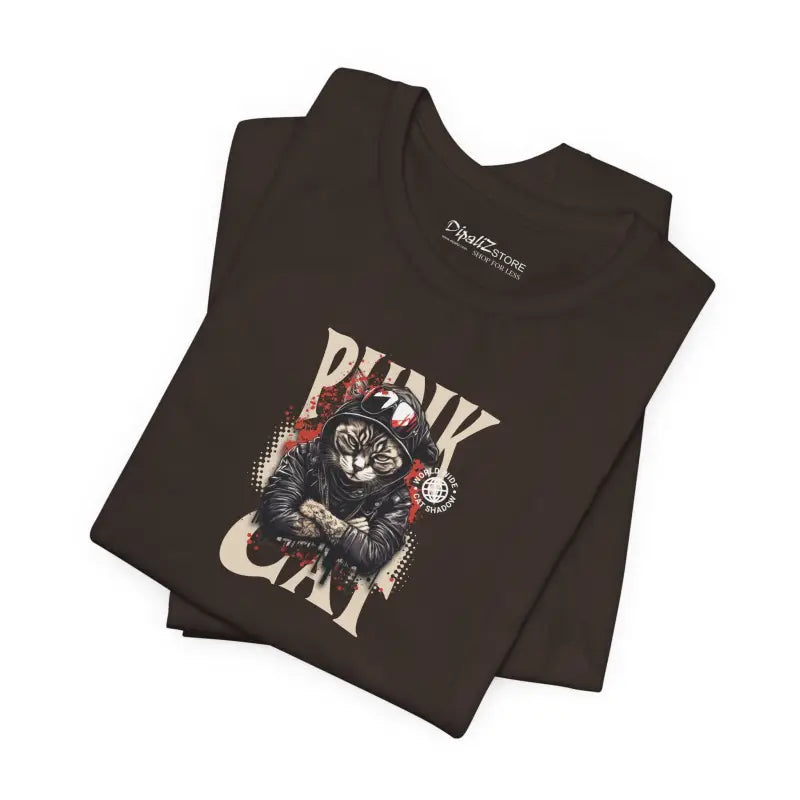 Punk Cat Unisex Tee - Soft Cotton Music Lover - DipaliZ
