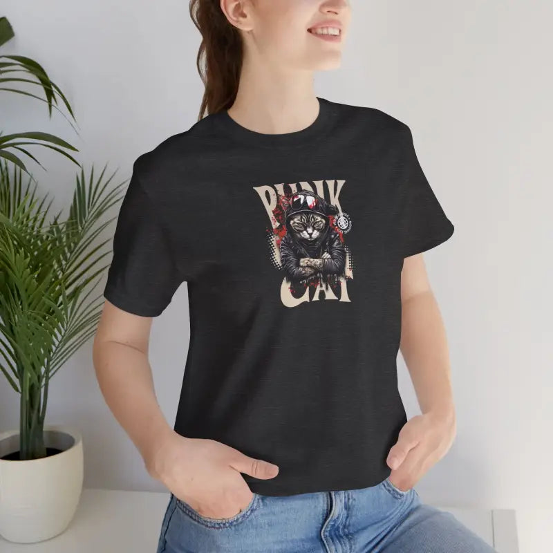 Punk Cat Unisex Tee - Soft Cotton Music Lover - DipaliZ