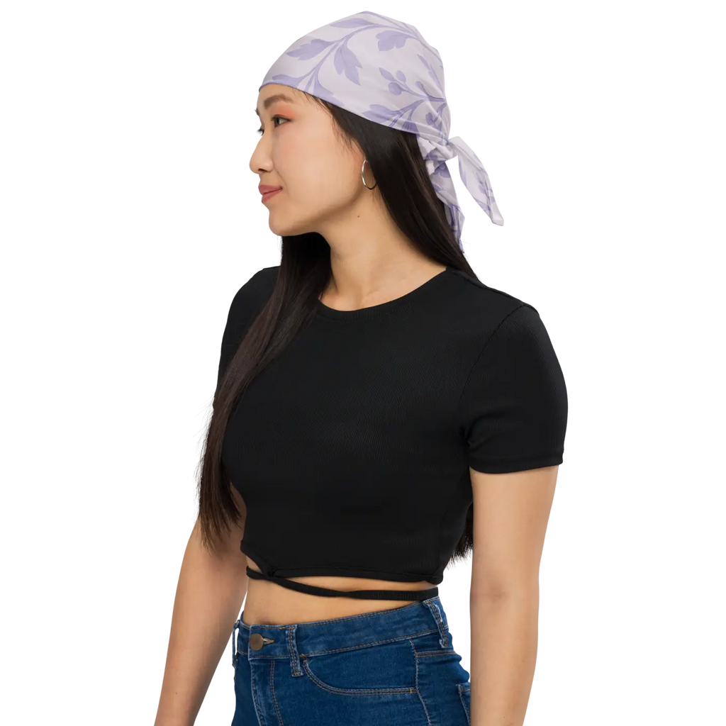 Purple Floral Vines Bandana - All-Over Print UV50 - DipaliZ