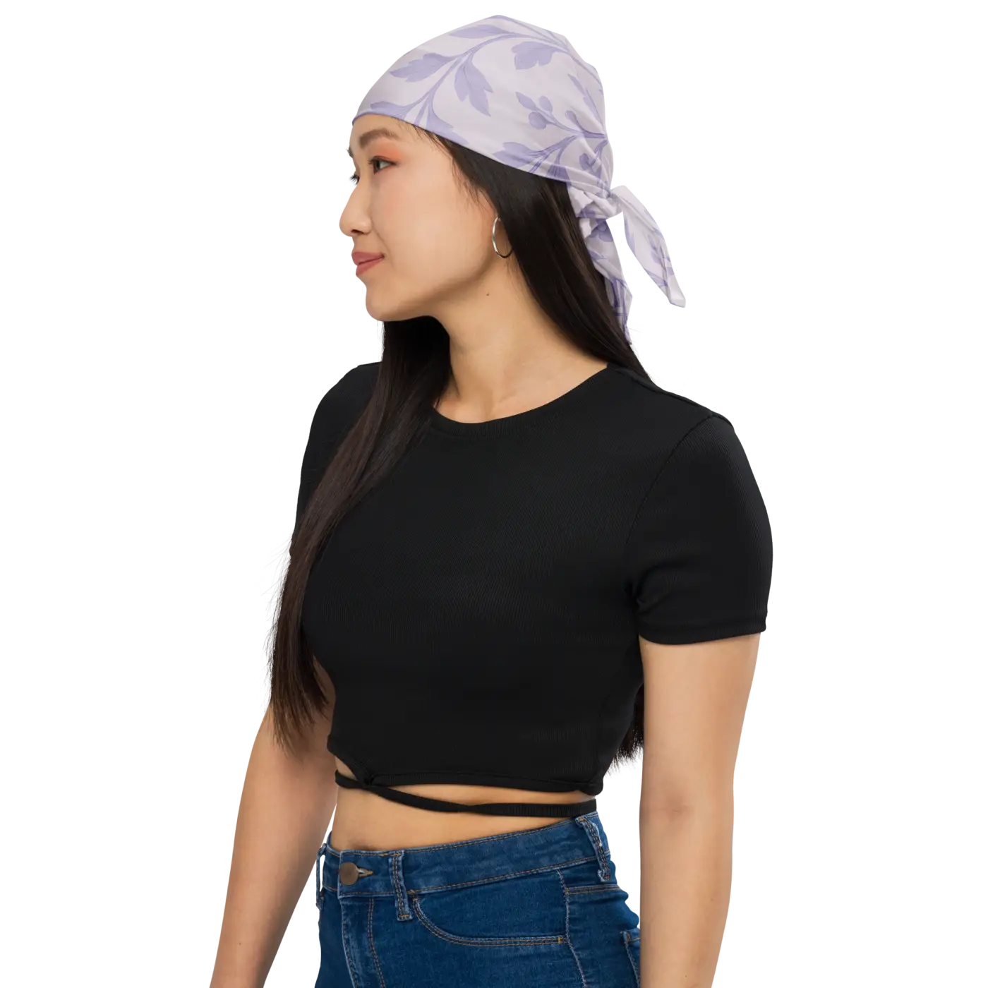 Purple Floral Vines Bandana - All-Over Print UV50 - DipaliZ