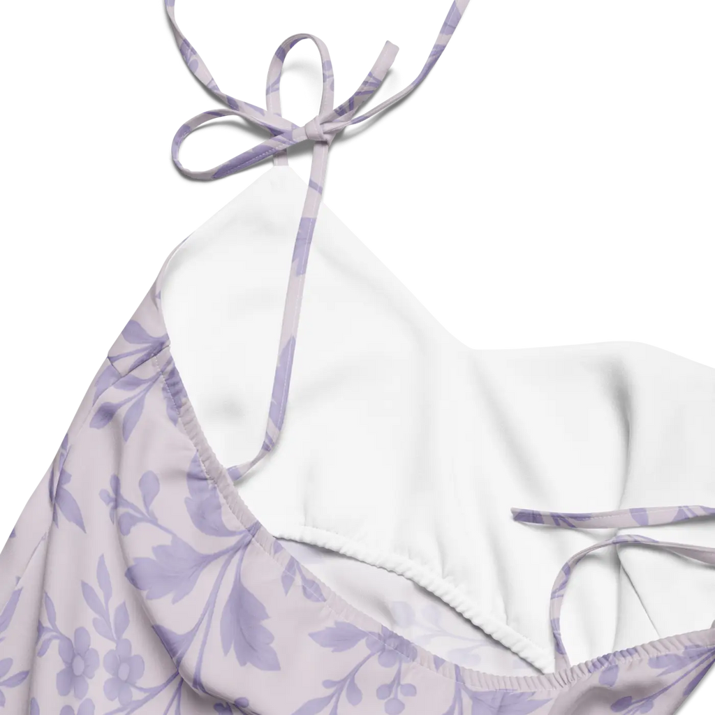 Midi Dress - Purple Floral Vines Built-In Bra - DipaliZ