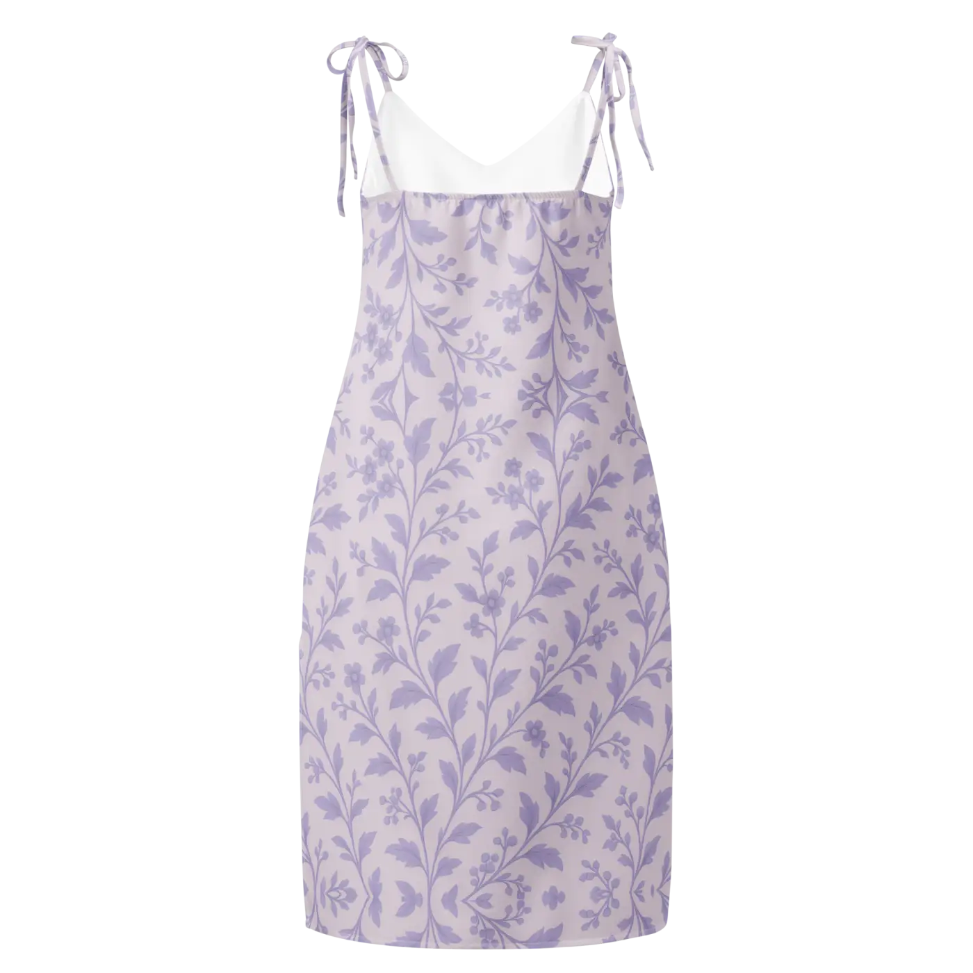 Midi Dress - Purple Floral Vines Built-In Bra - DipaliZ
