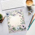 Purple Flowers Notepad - Stylish Stationery for Lists - DipaliZ