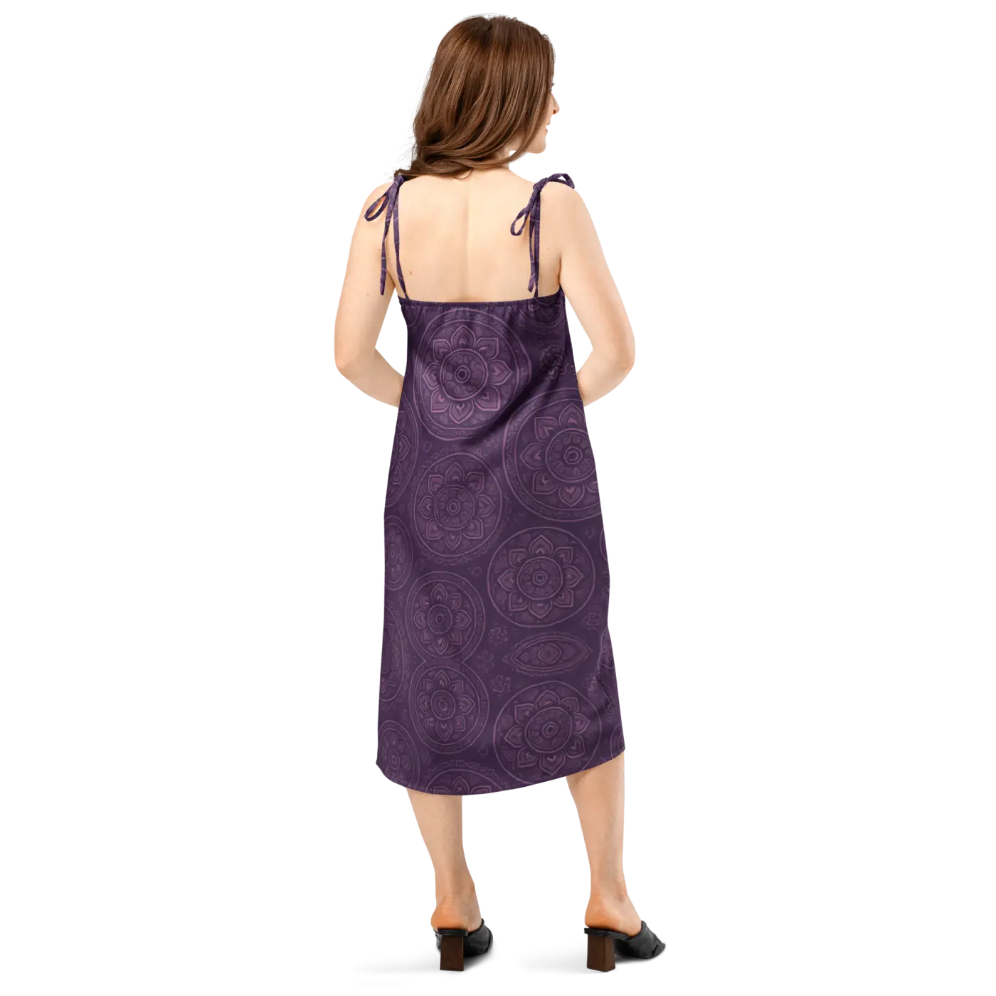Purple Mandala Midi Dress - Summer Breeze Bohemian - DipaliZ