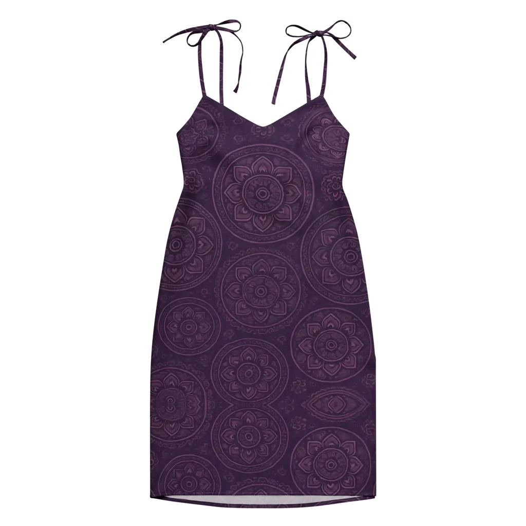 Purple Mandala Midi Dress - Summer Breeze Bohemian - DipaliZ