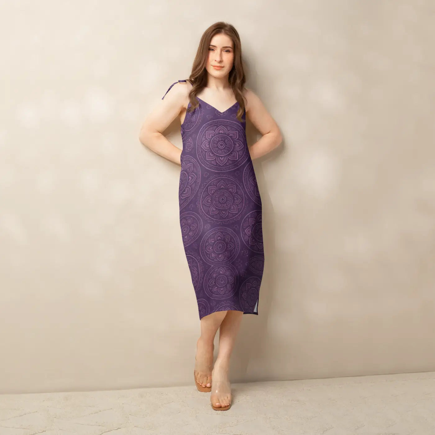 Purple Mandala Midi Dress - Summer Breeze Bohemian - DipaliZ
