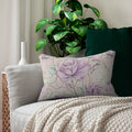 Purple Roses Lumbar Pillow - Spun Polyester Home Decor - DipaliZ