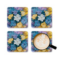 Vibrant Yellow Flowers Coaster Set - Corkwood Design - DipaliZ