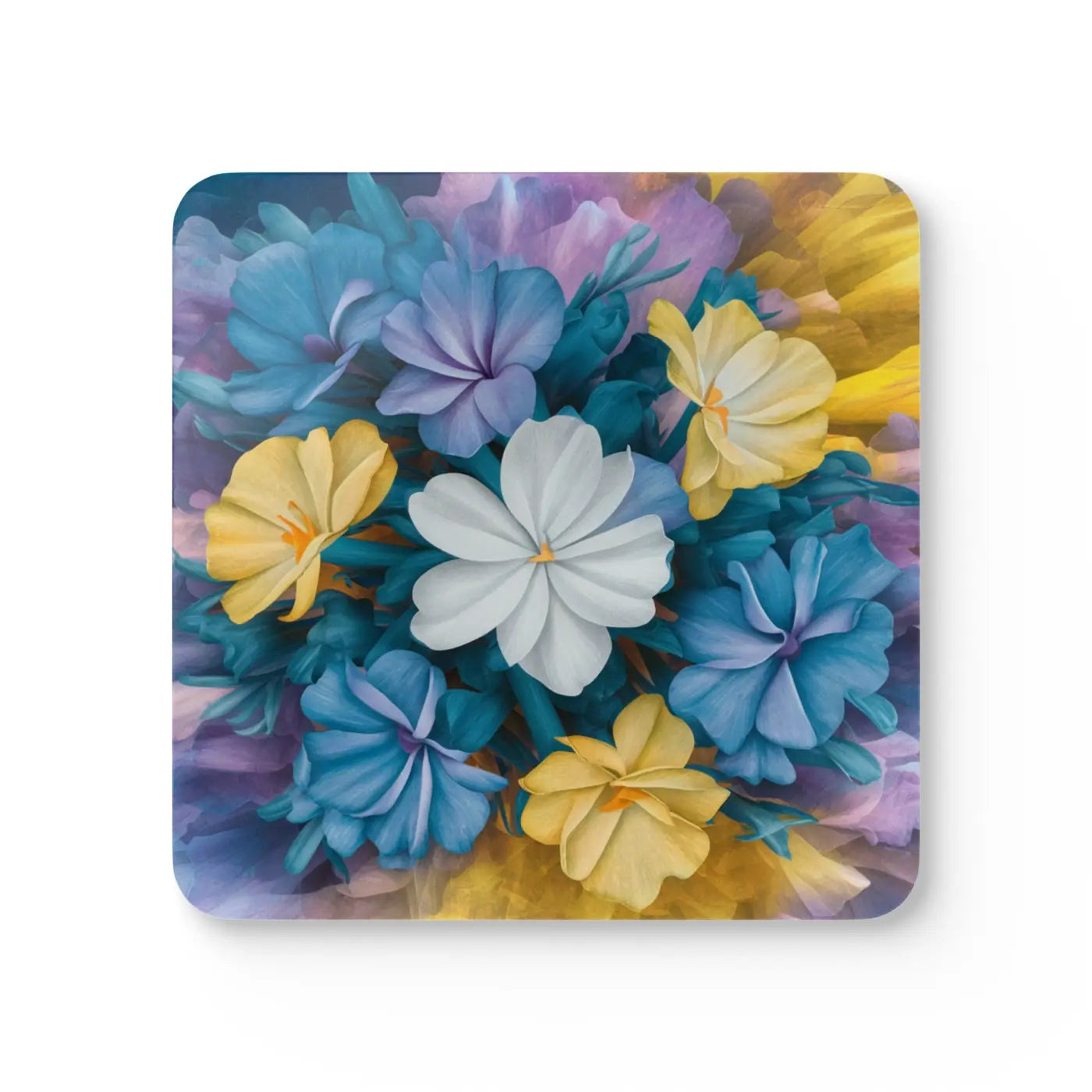 Vibrant Yellow Flowers Coaster Set - Corkwood Design - DipaliZ