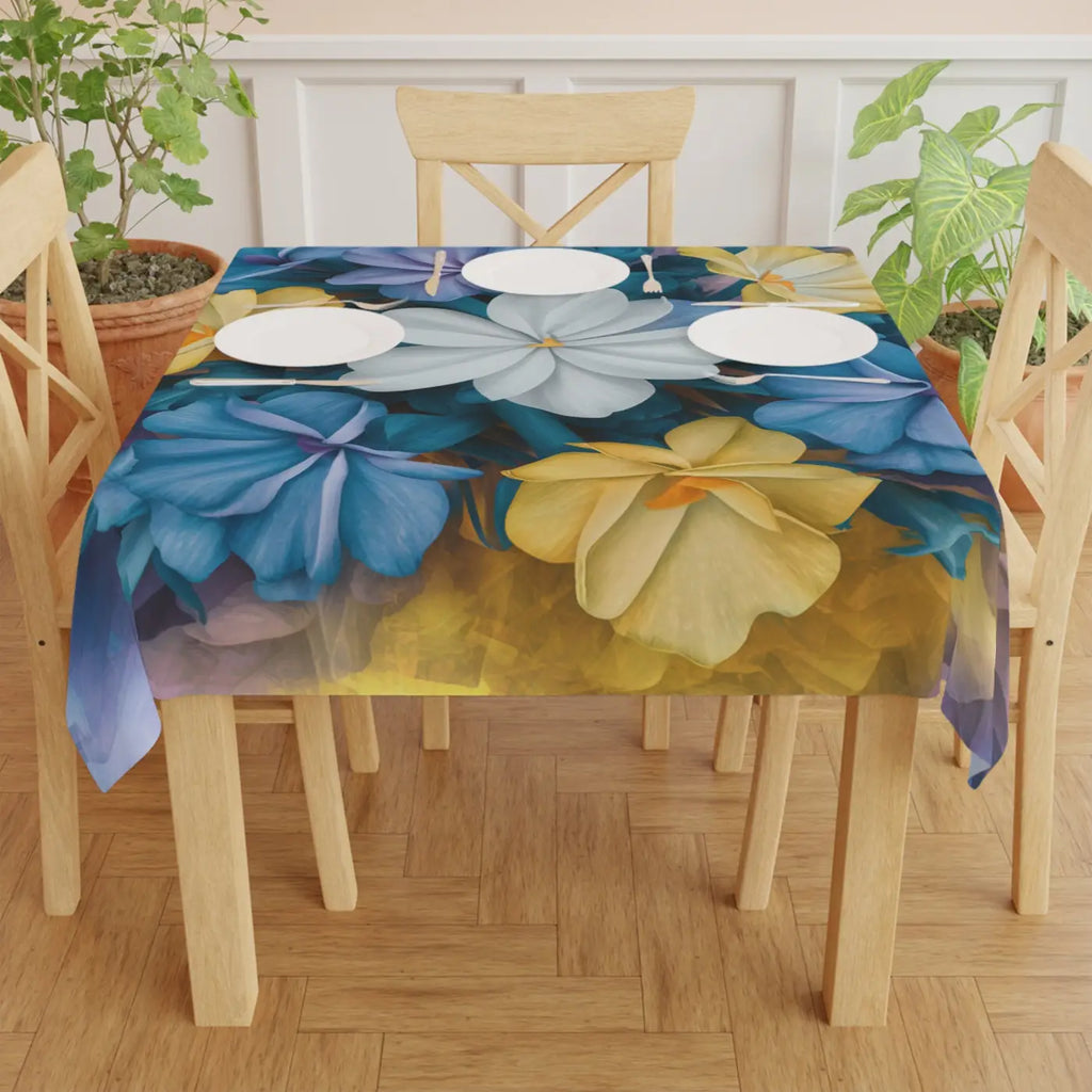 Sunshine Bloom Tablecloth - One-Sided Print Spring Decor - DipaliZ