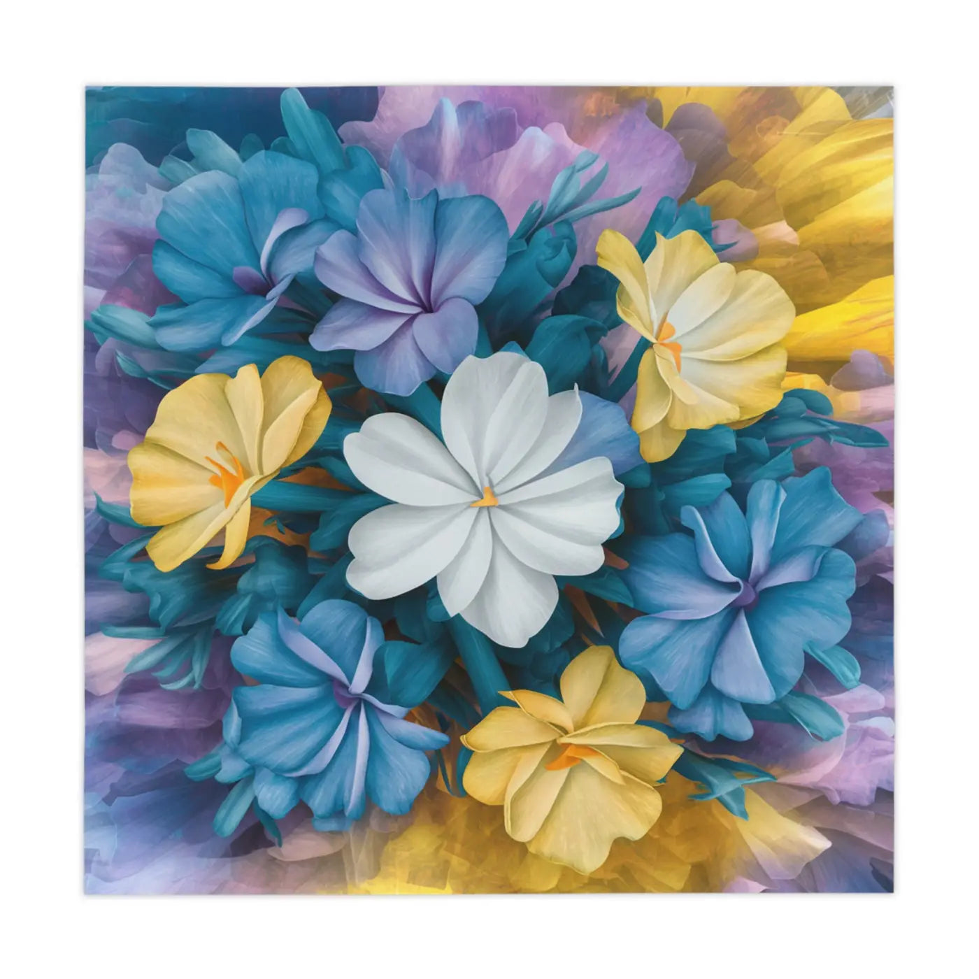 Sunshine Bloom Tablecloth - One-Sided Print Spring Decor - DipaliZ