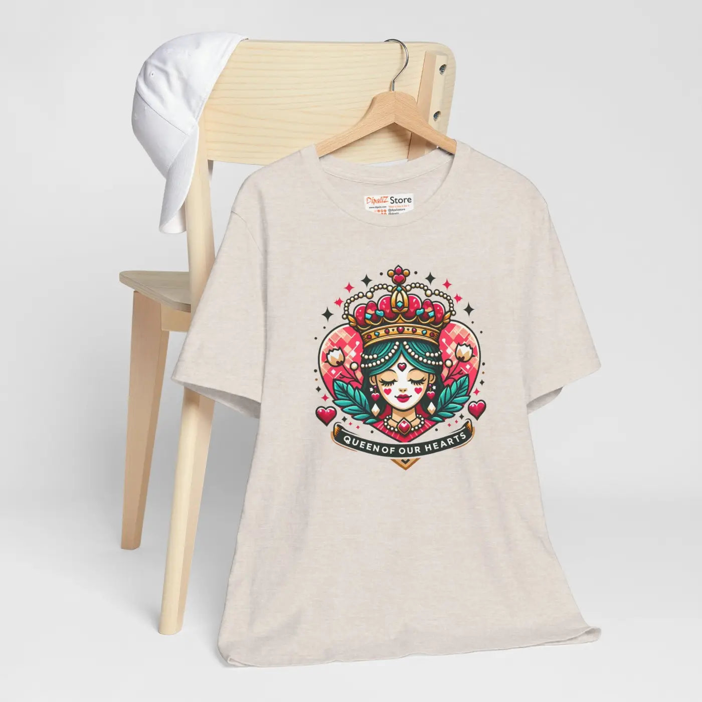 Hearts Unisex Jersey Tee - Striking Heart Queen Design - DipaliZ
