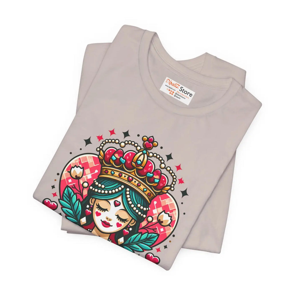Hearts Unisex Jersey Tee - Striking Heart Queen Design - DipaliZ