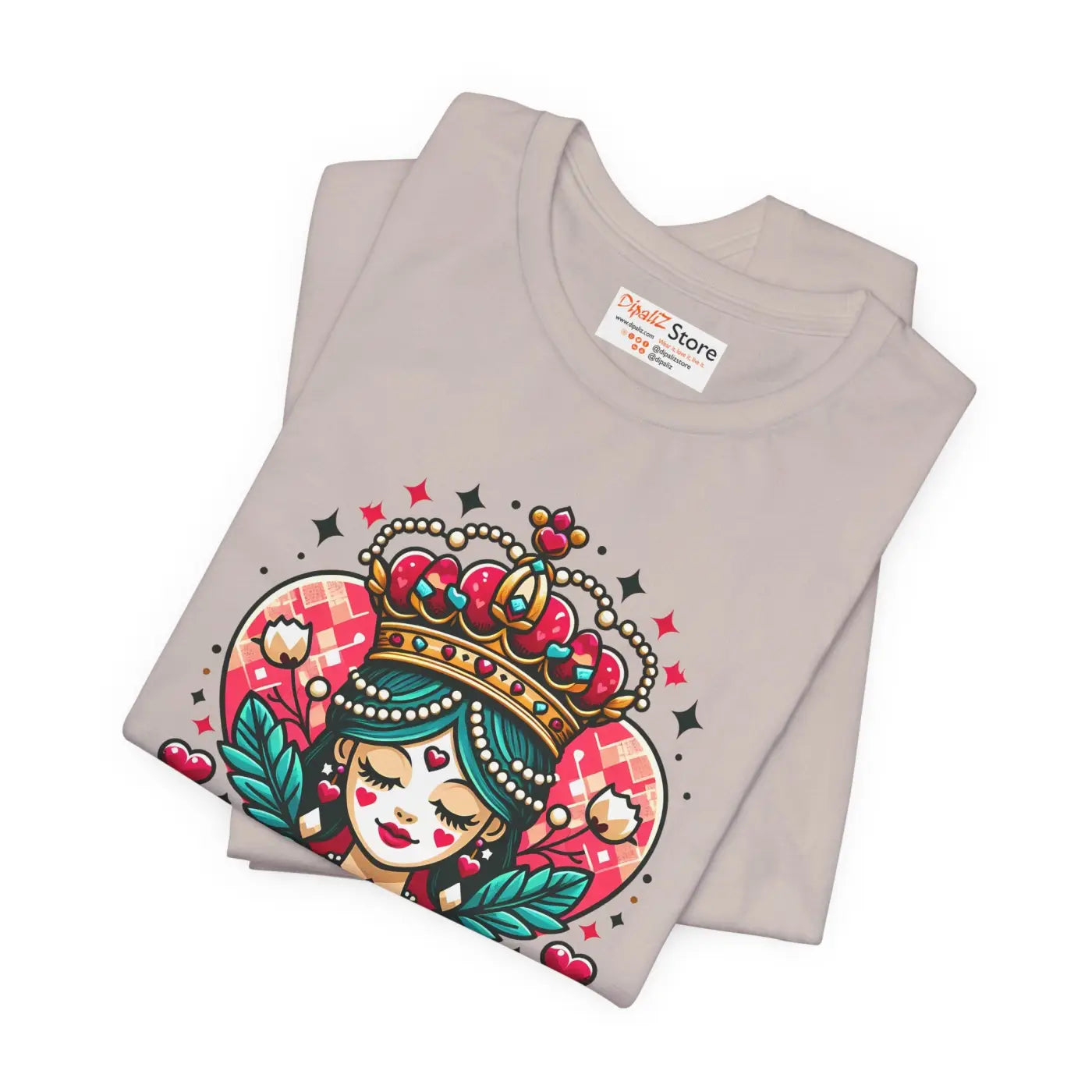 Hearts Unisex Jersey Tee - Striking Heart Queen Design - DipaliZ