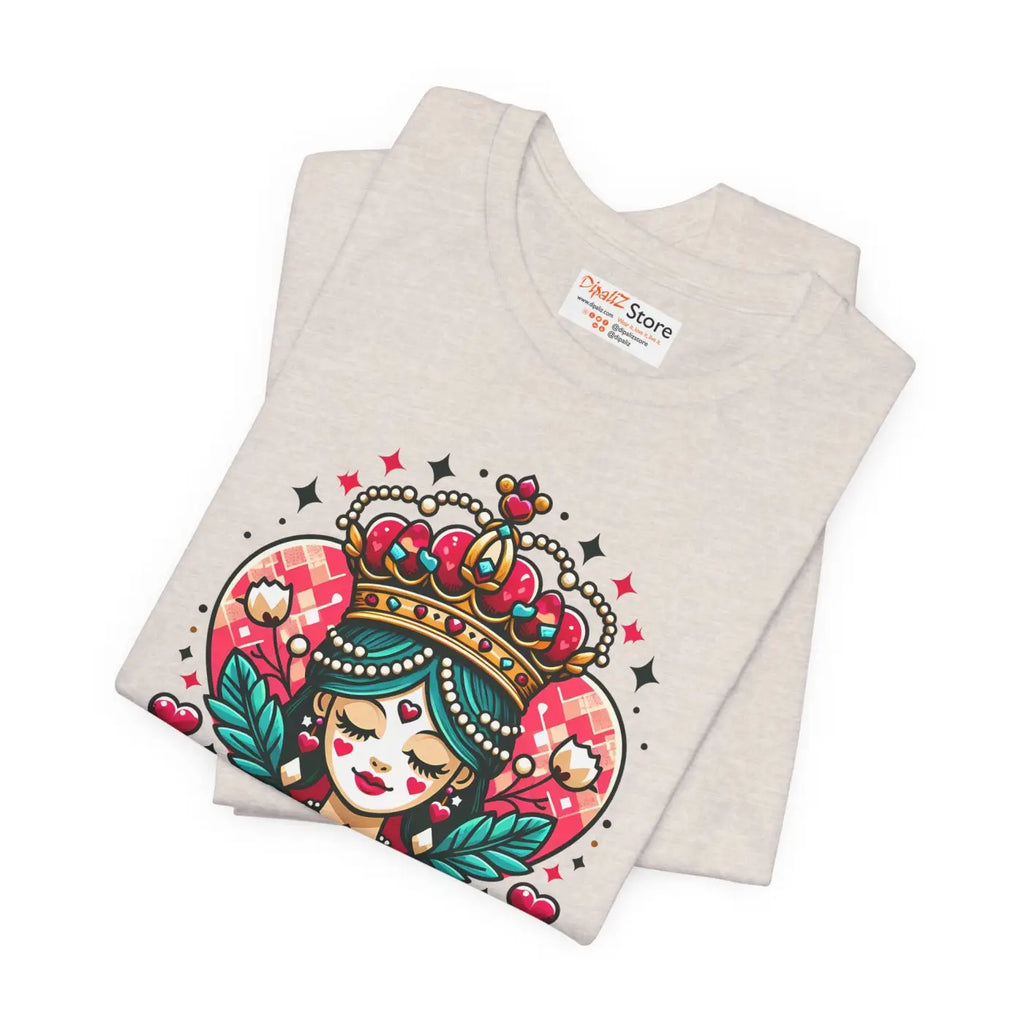 Hearts Unisex Jersey Tee - Striking Heart Queen Design - DipaliZ
