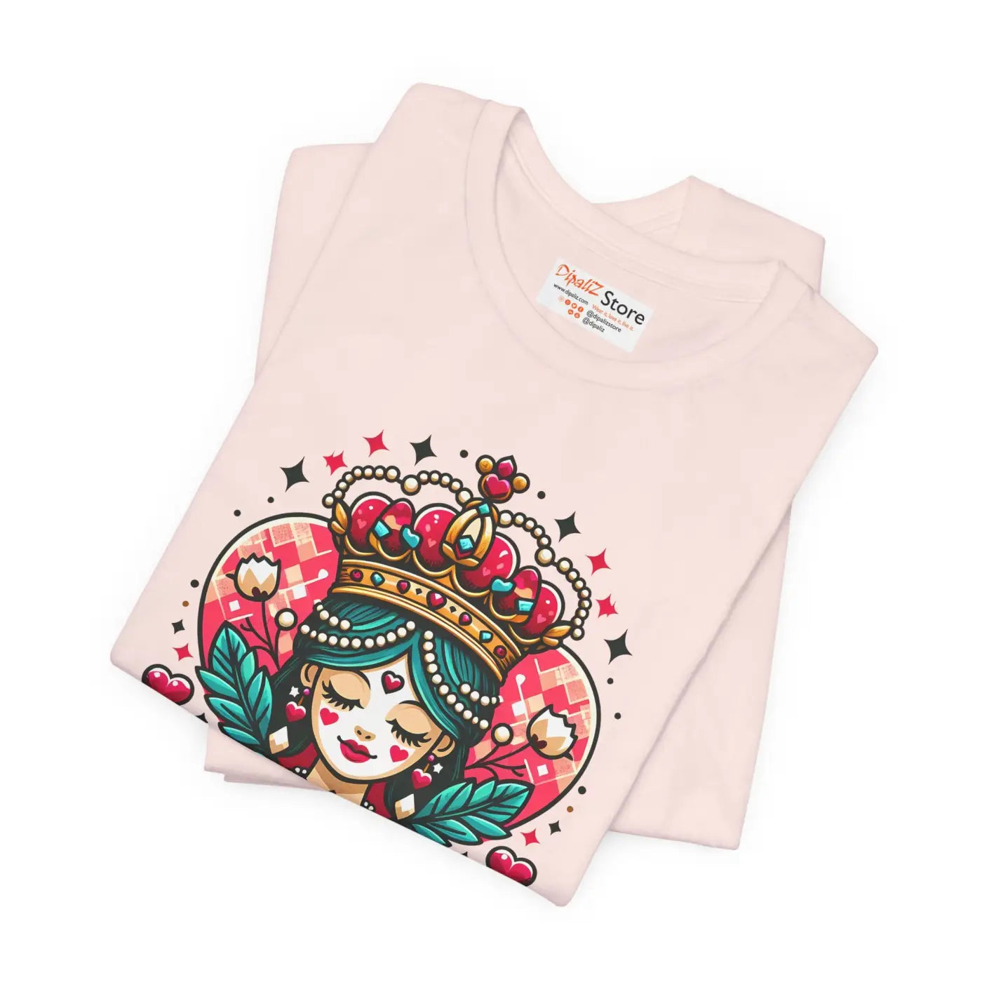 Hearts Unisex Jersey Tee - Striking Heart Queen Design - DipaliZ