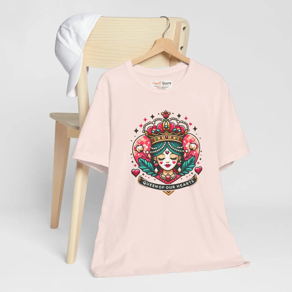Hearts Unisex Jersey Tee - Striking Heart Queen Design - DipaliZ