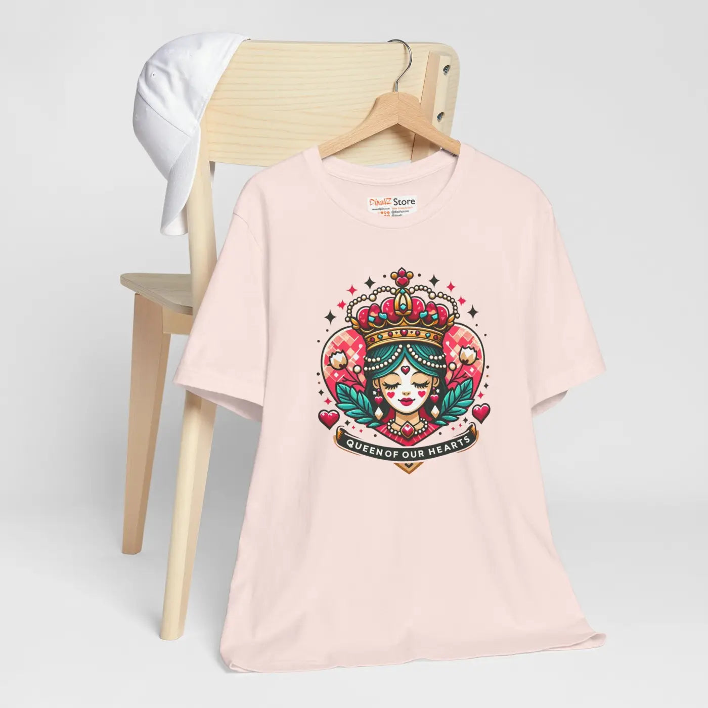 Hearts Unisex Jersey Tee - Striking Heart Queen Design - DipaliZ