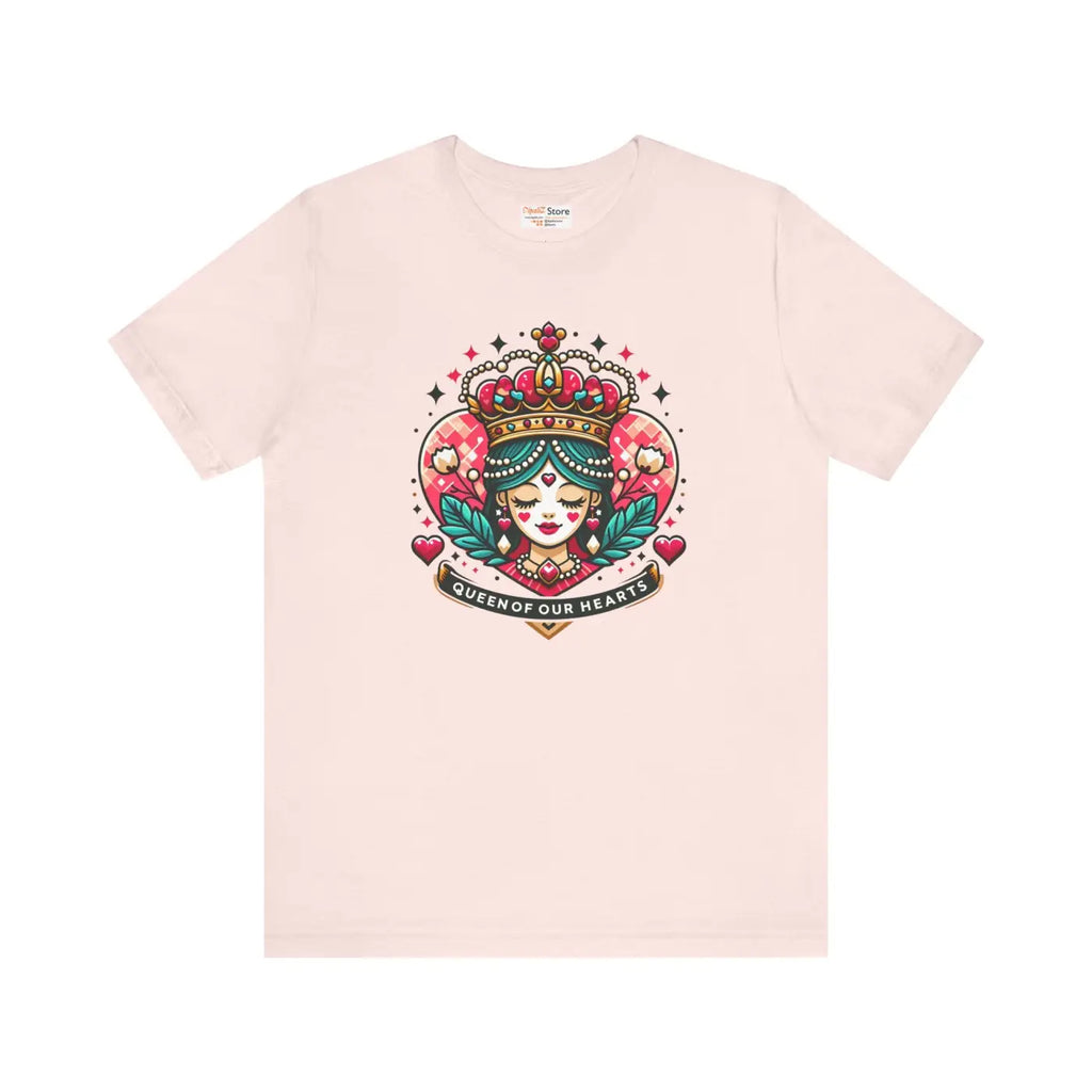 Hearts Unisex Jersey Tee - Striking Heart Queen Design - DipaliZ
