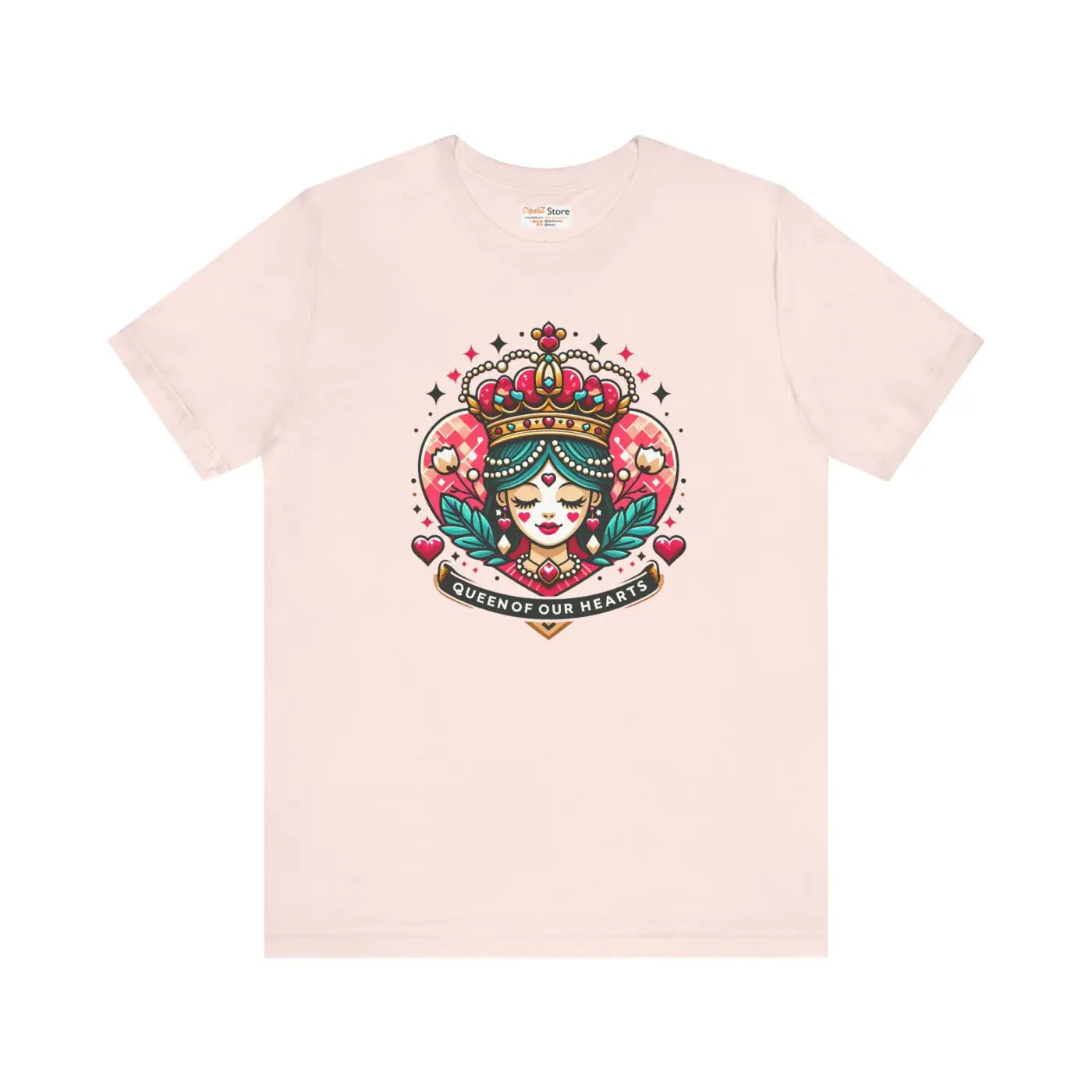 Hearts Unisex Jersey Tee - Striking Heart Queen Design - DipaliZ