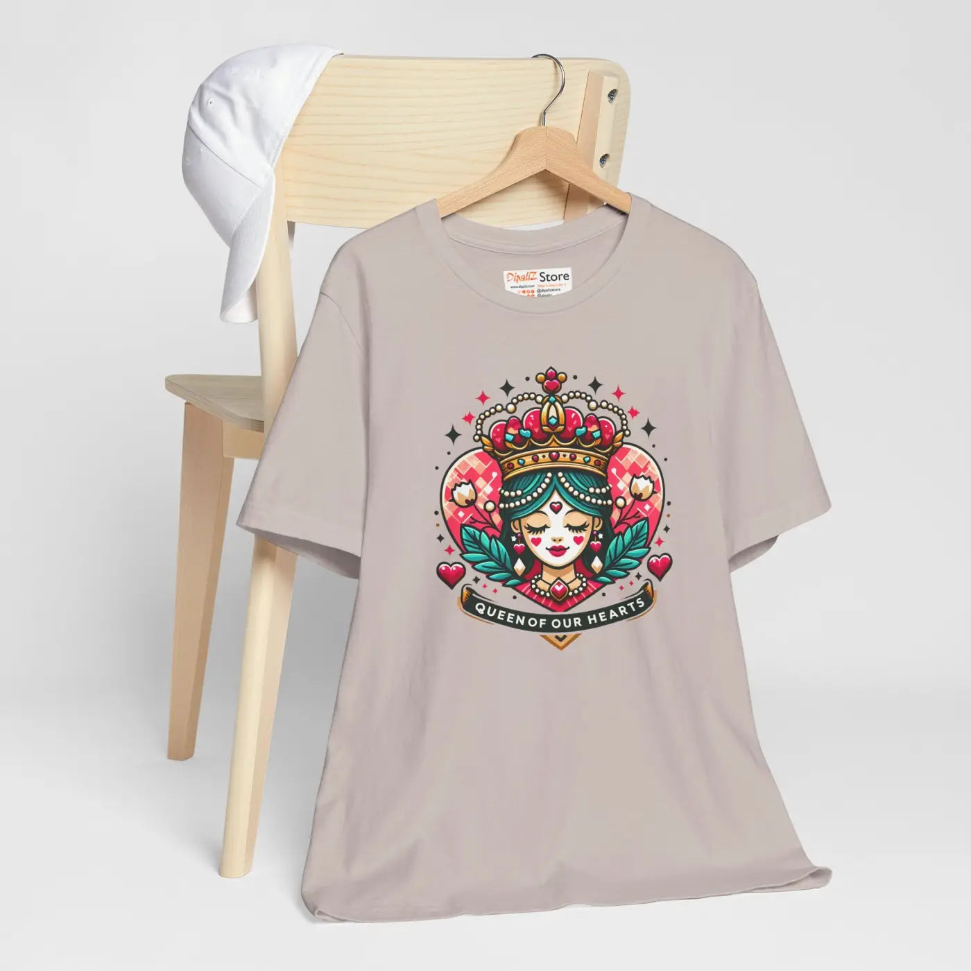Hearts Unisex Jersey Tee - Striking Heart Queen Design - DipaliZ