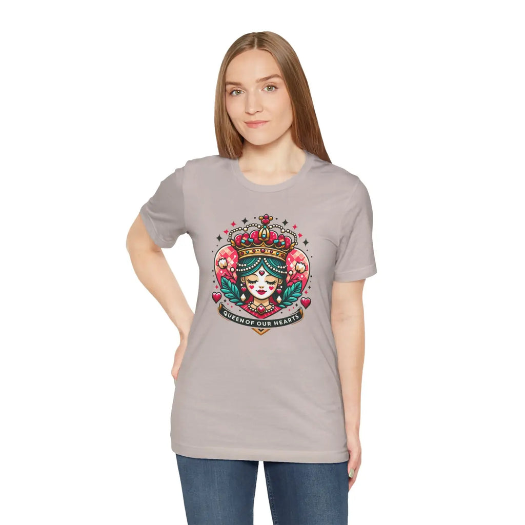 Hearts Unisex Jersey Tee - Striking Heart Queen Design - DipaliZ
