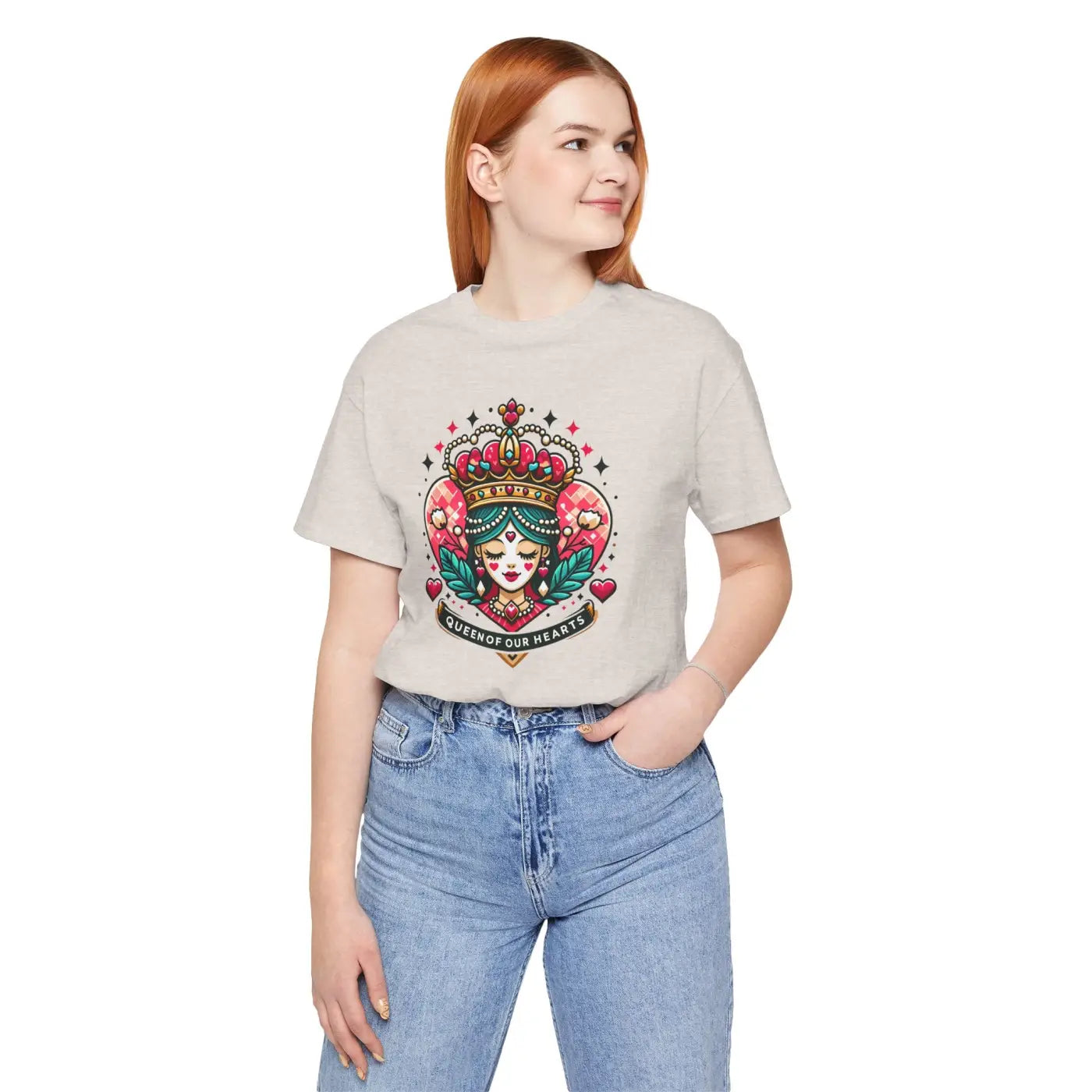 Hearts Unisex Jersey Tee - Striking Heart Queen Design - DipaliZ