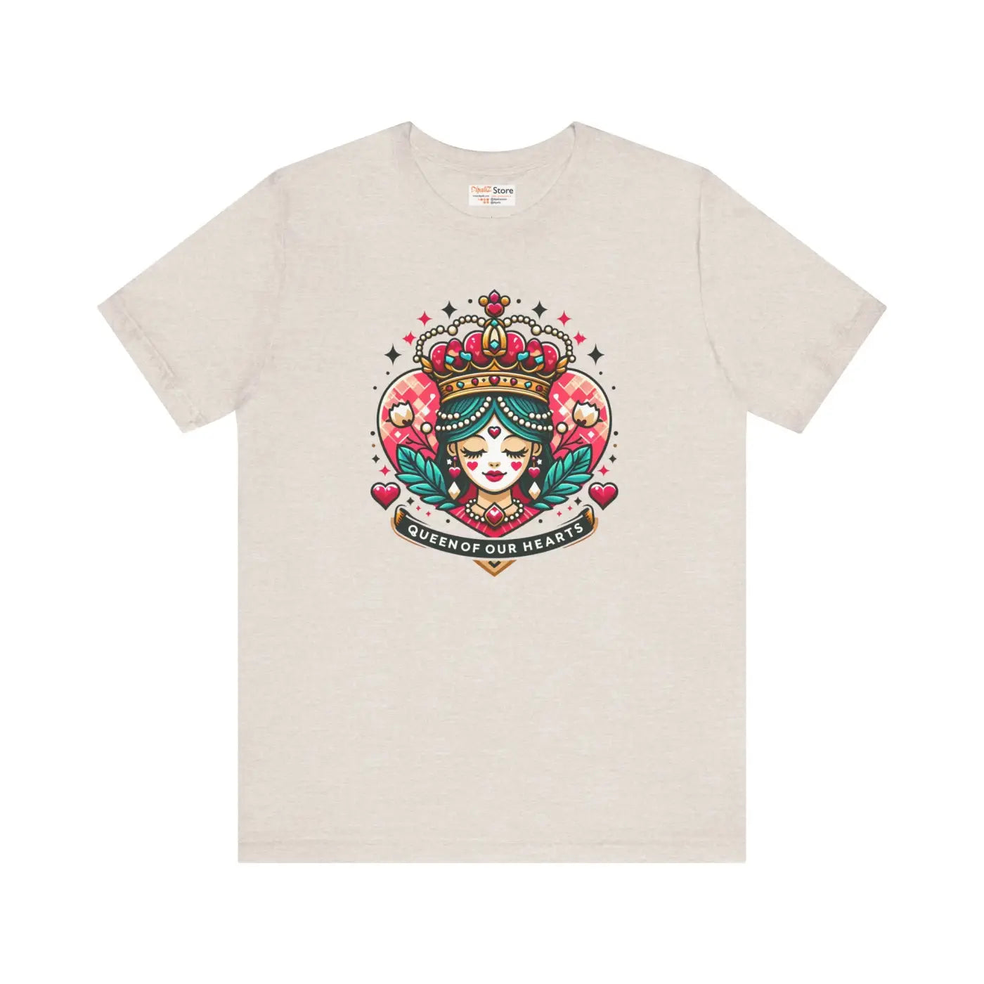 Hearts Unisex Jersey Tee - Striking Heart Queen Design - DipaliZ