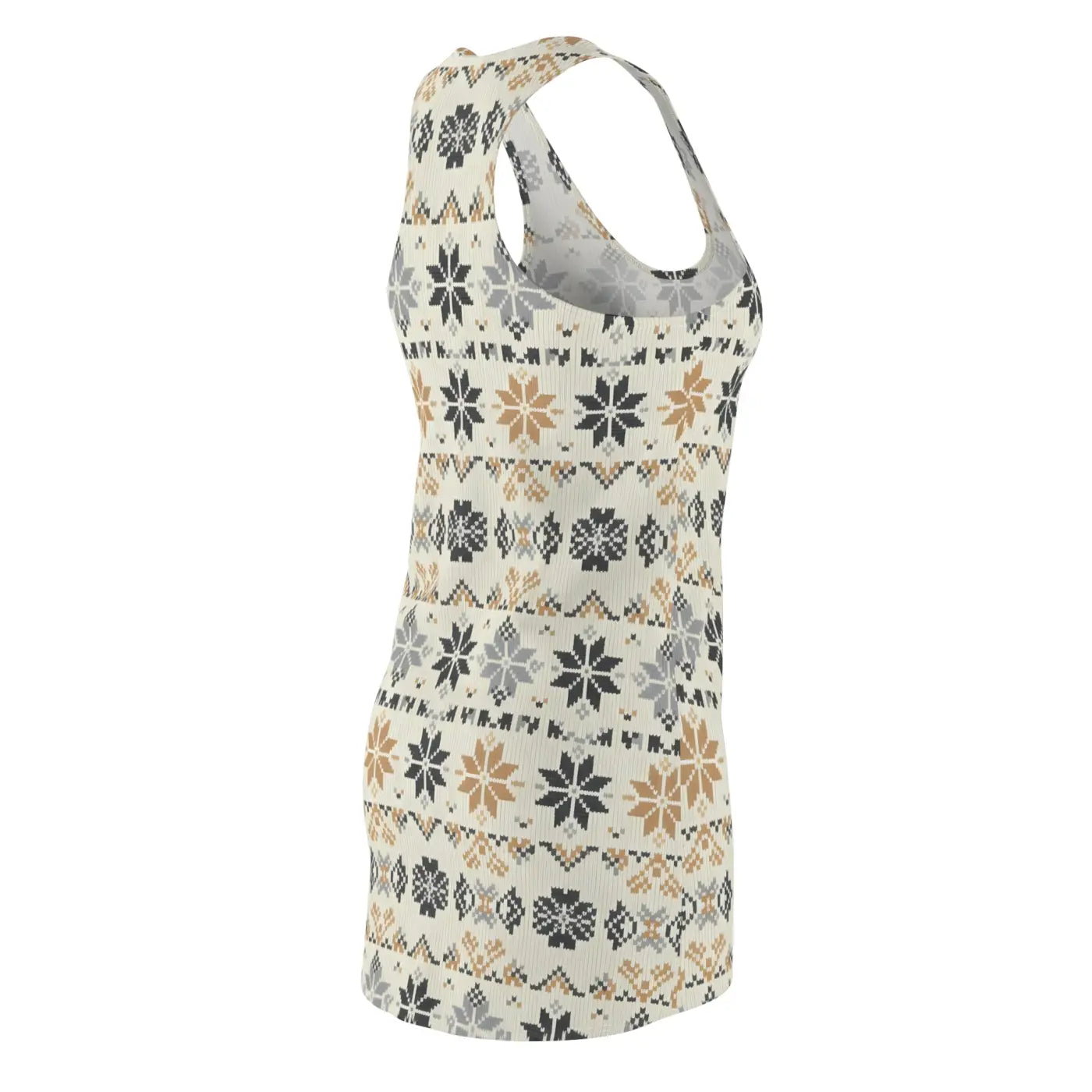 Nordic Snowflake Print Racerback Dress - Cozy Winter AOP - DipaliZ