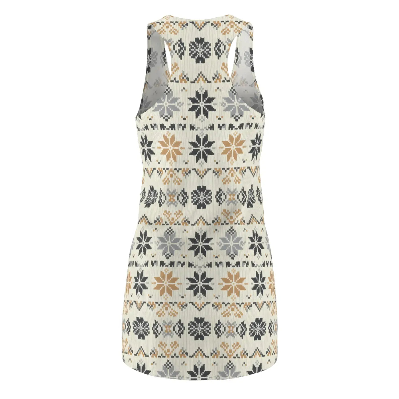 Nordic Snowflake Print Racerback Dress - Cozy Winter AOP - DipaliZ