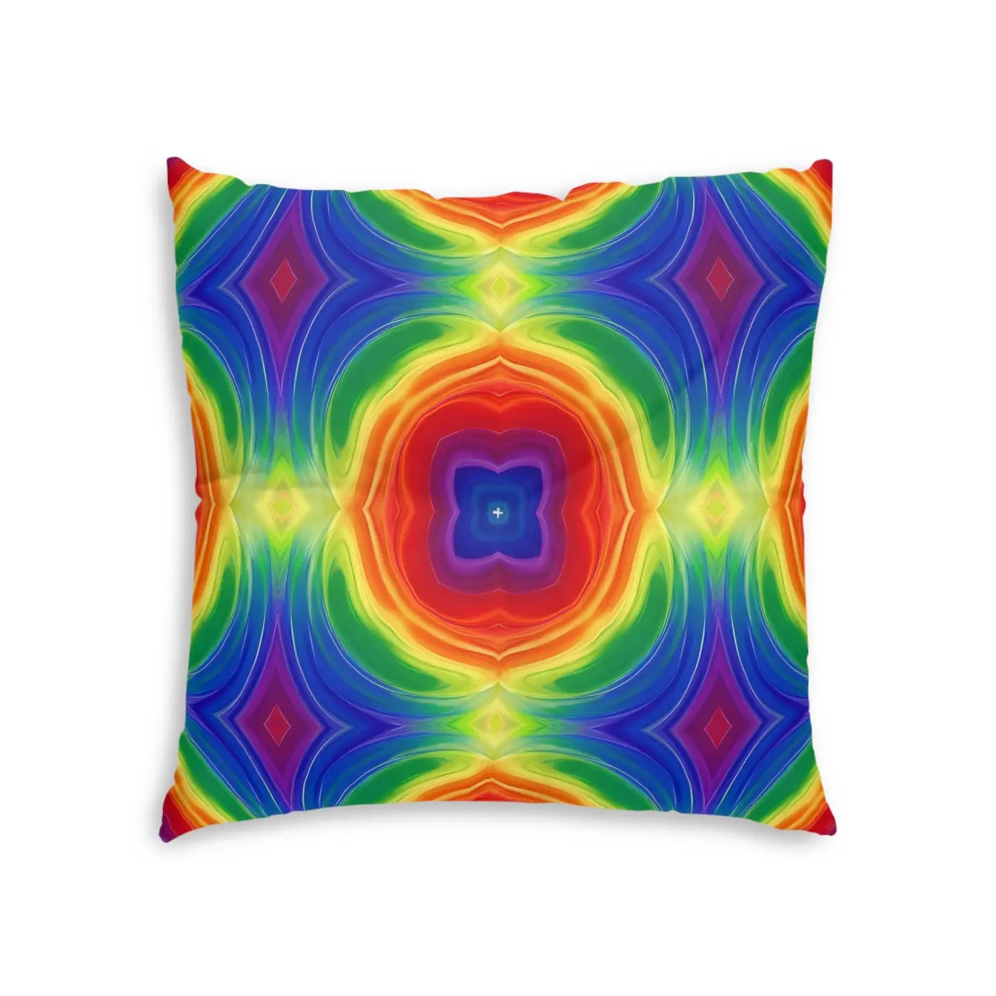Vibrant Boho Rainbow Tufted Floor Pillow - Kaleidoscope Style - DipaliZ