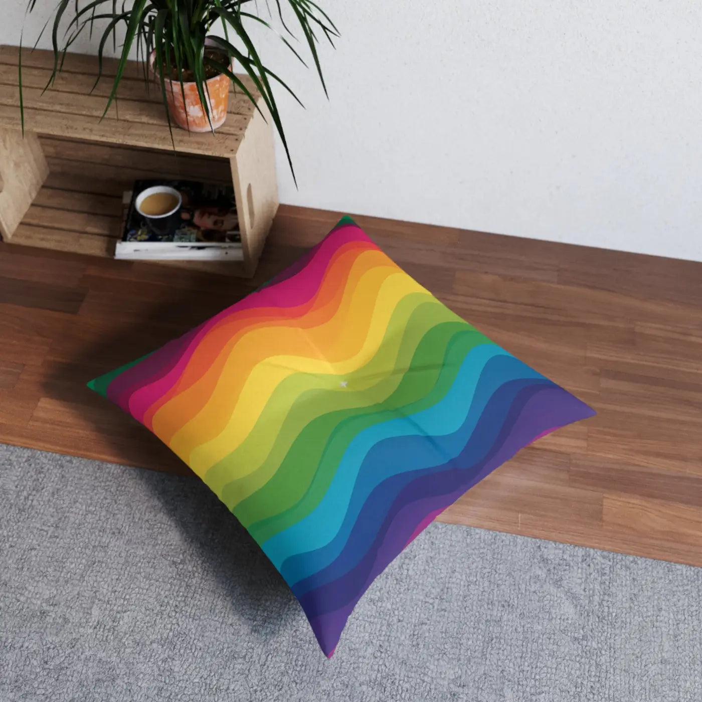 Wave Floor Pillow - Rainbow Comfort Vibe Design - DipaliZ