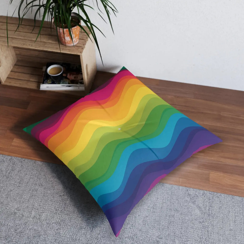Wave Floor Pillow - Rainbow Comfort Vibe Design - DipaliZ