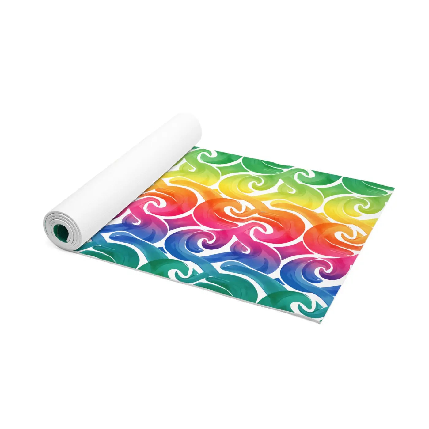 Rainbow Wave Foam Yoga Mat - Surf Design Non-Slip - DipaliZ