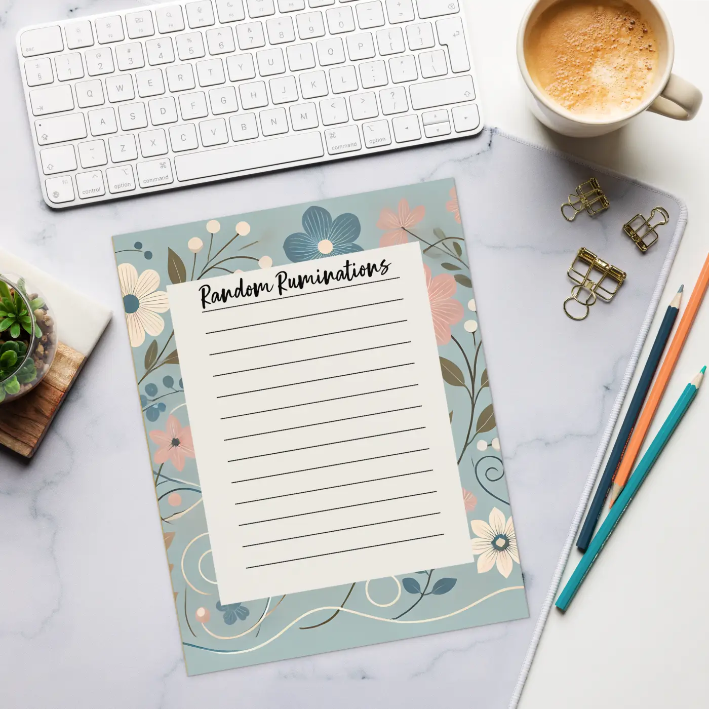 Ruled Floral Notepad - Blossom Vibes Design - DipaliZ