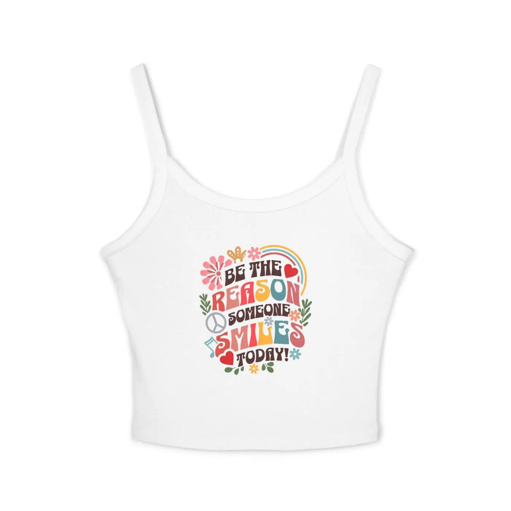Motivational Spaghetti Strap Tank - Smile Inspiration - DipaliZ