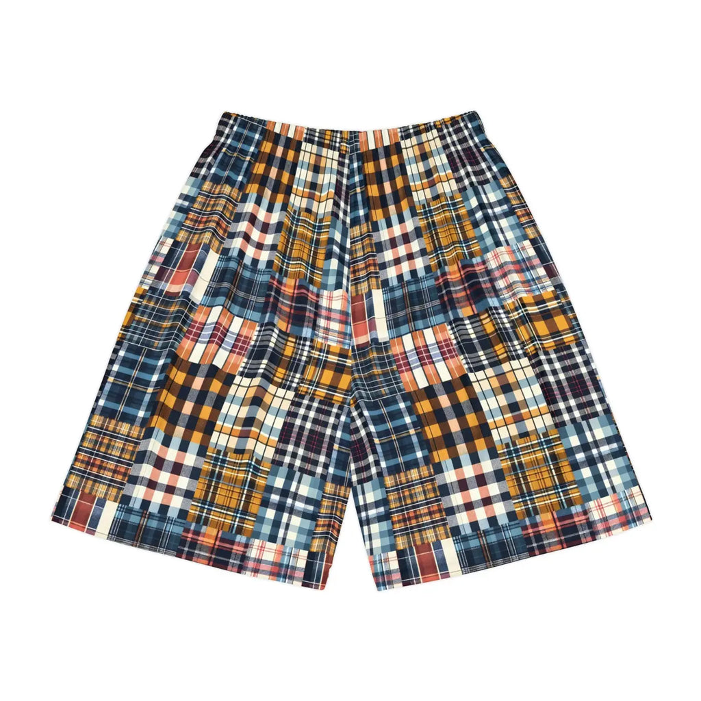 Plaid Pattern Sports Shorts - Vibrant Activewear - DipaliZ
