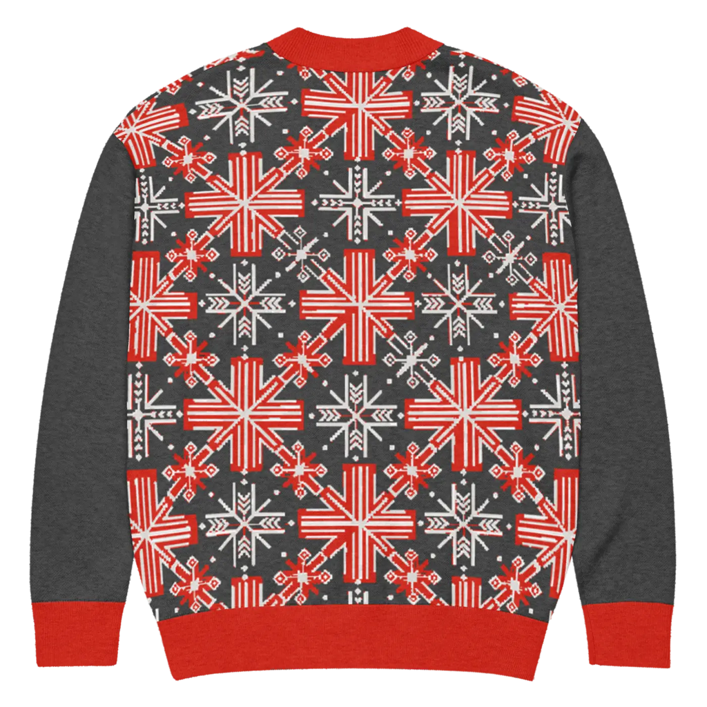 Red Colorblock Cardigan - Patchwork Sleeves Design - DipaliZ