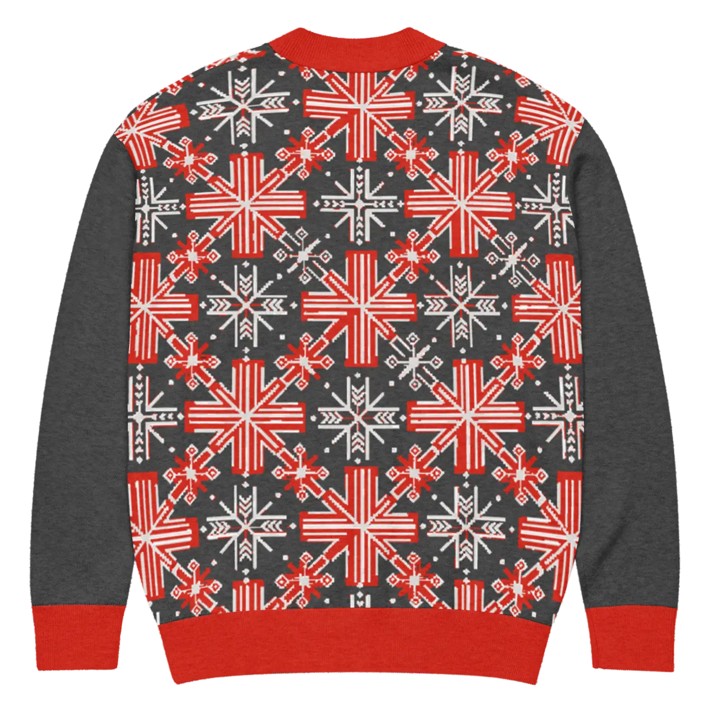 Red Colorblock Cardigan - Patchwork Sleeves Design - DipaliZ