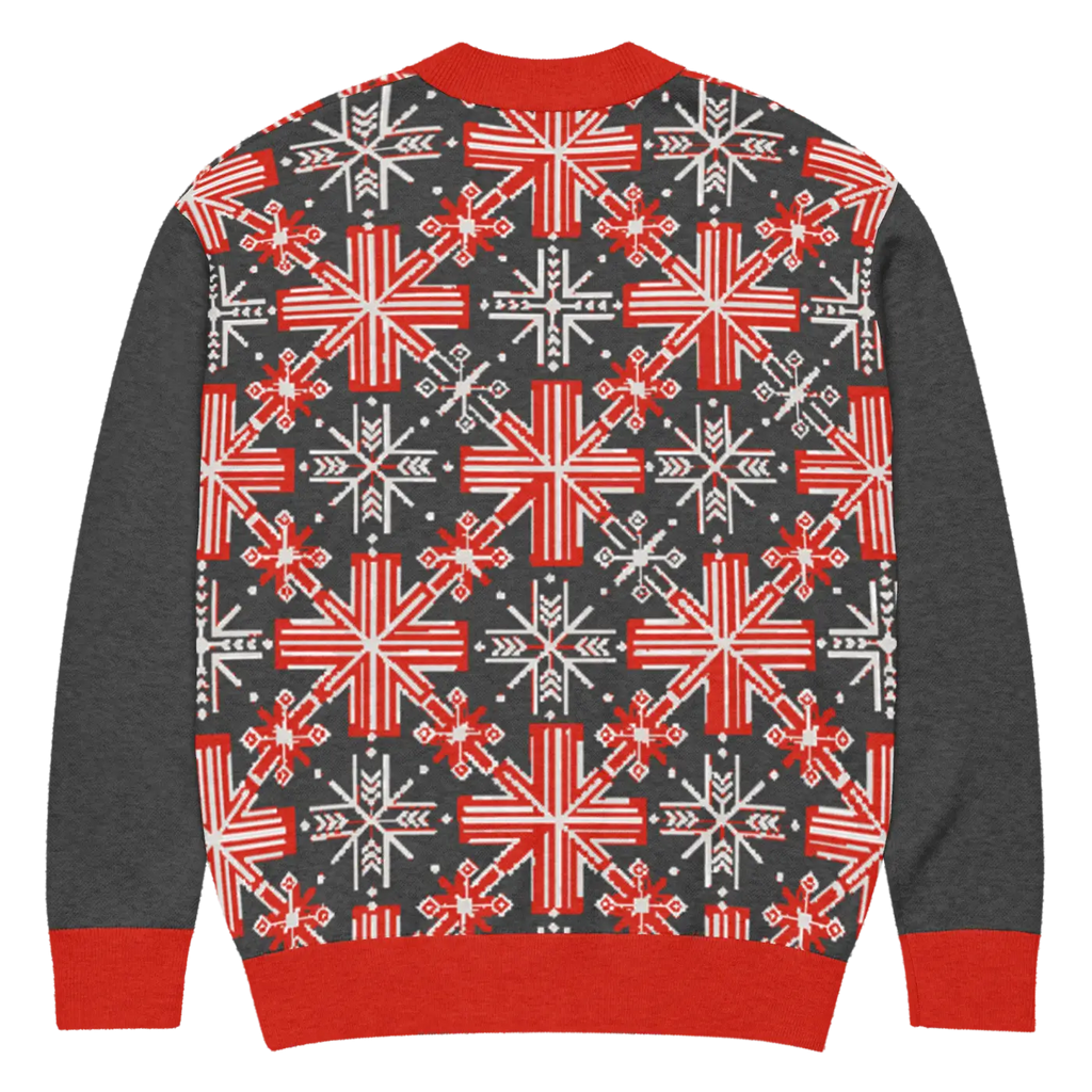Red Colorblock Cardigan - Patchwork Sleeves Design - DipaliZ