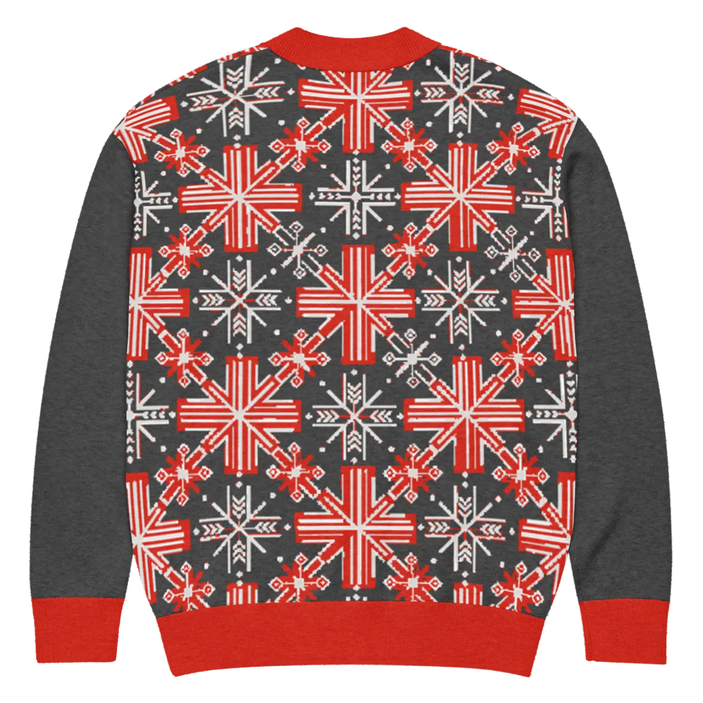 Red Colorblock Cardigan - Patchwork Sleeves Design - DipaliZ