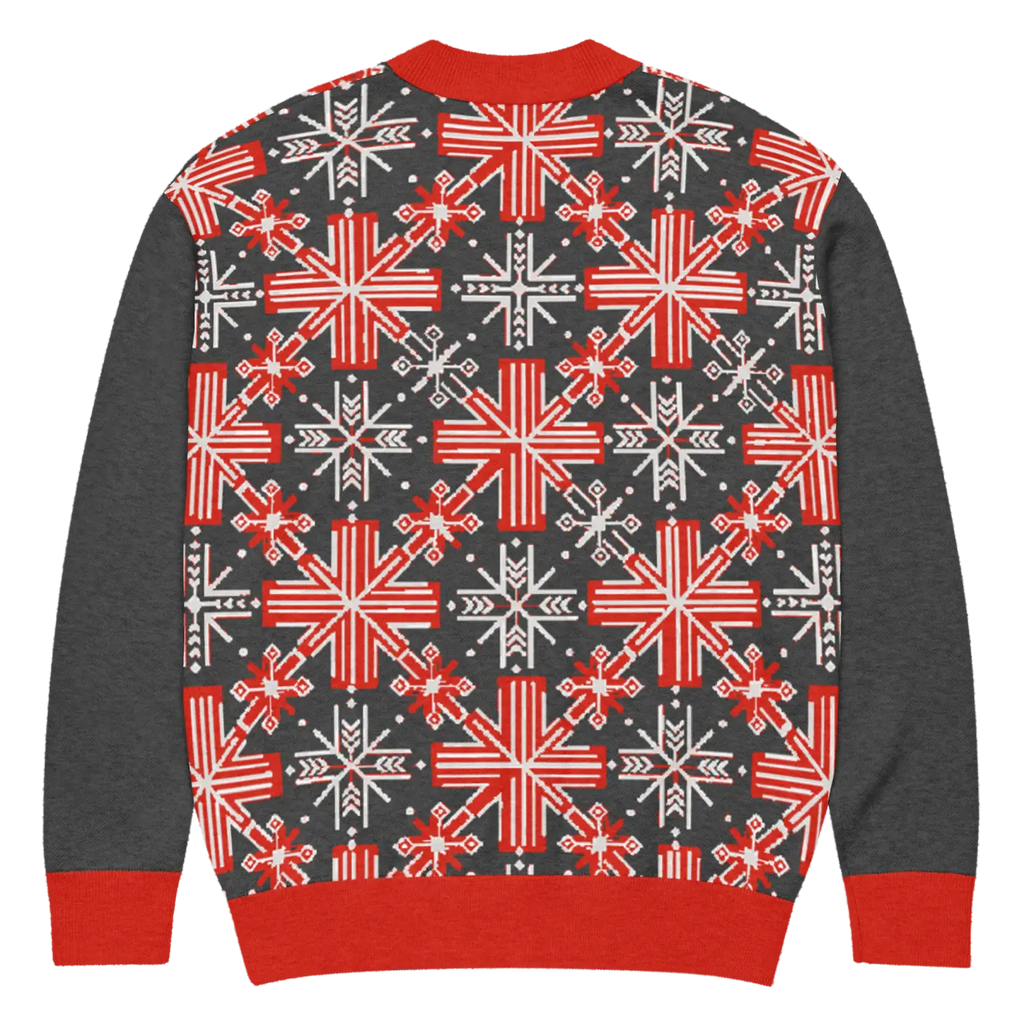 Red Colorblock Cardigan - Patchwork Sleeves Design - DipaliZ