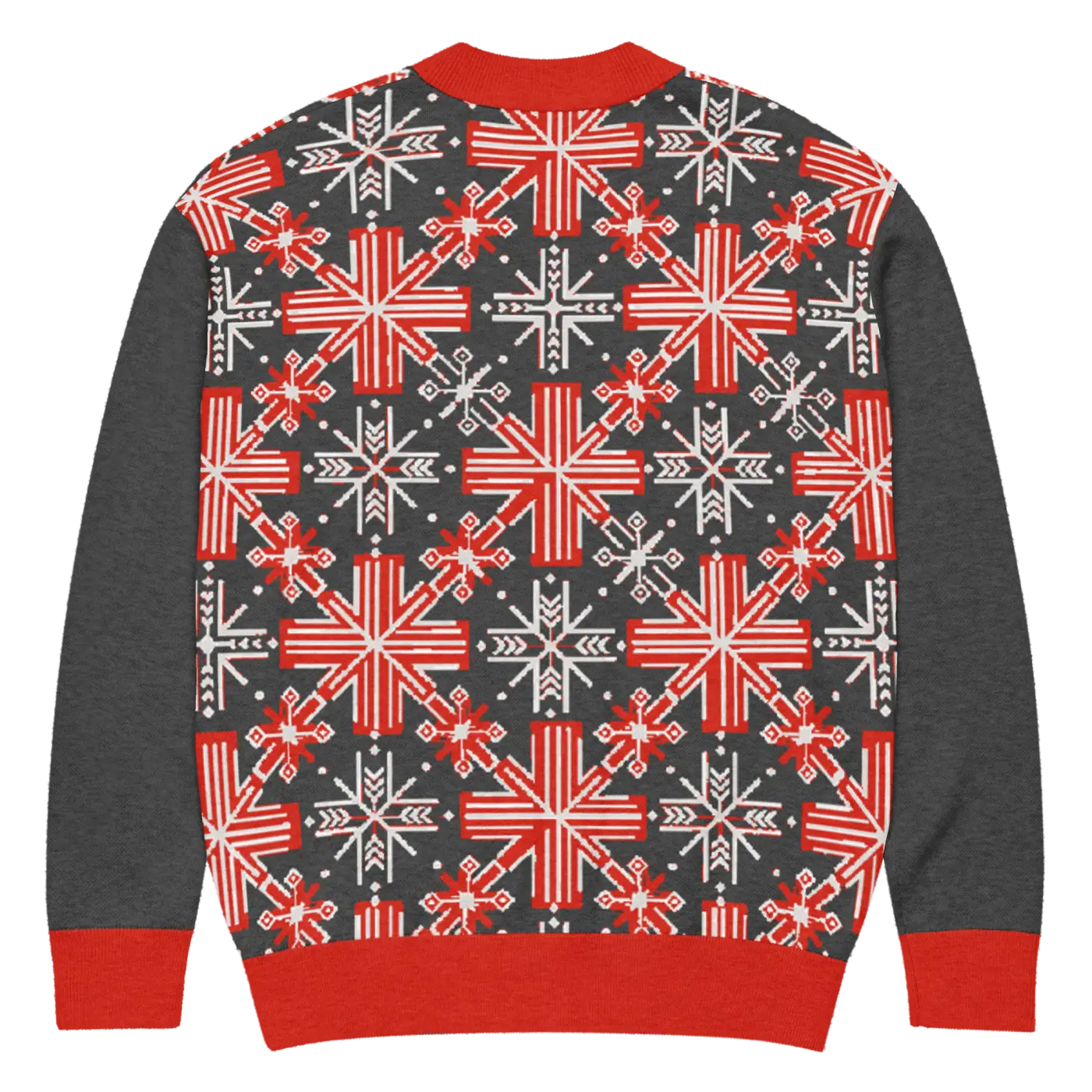 Red Colorblock Cardigan - Patchwork Sleeves Design - DipaliZ