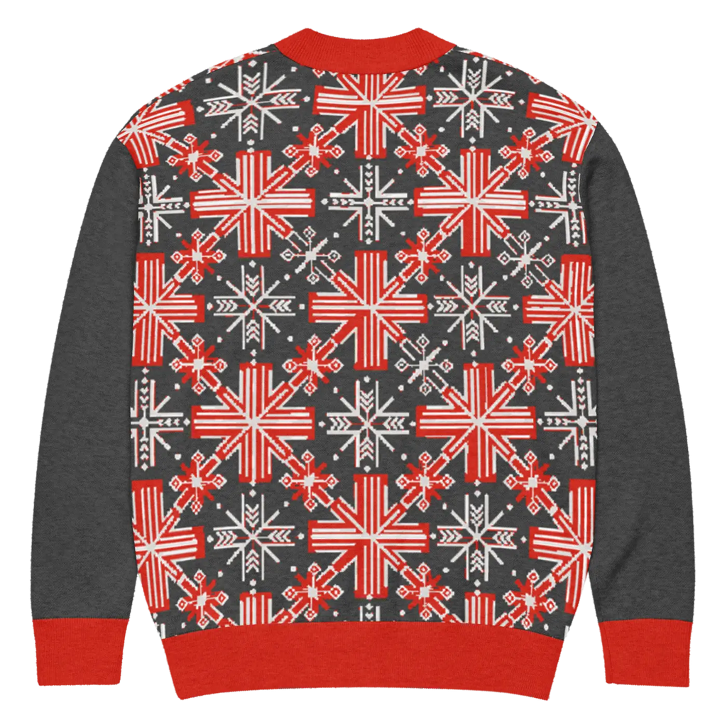 Red Colorblock Cardigan - Patchwork Sleeves Design - DipaliZ
