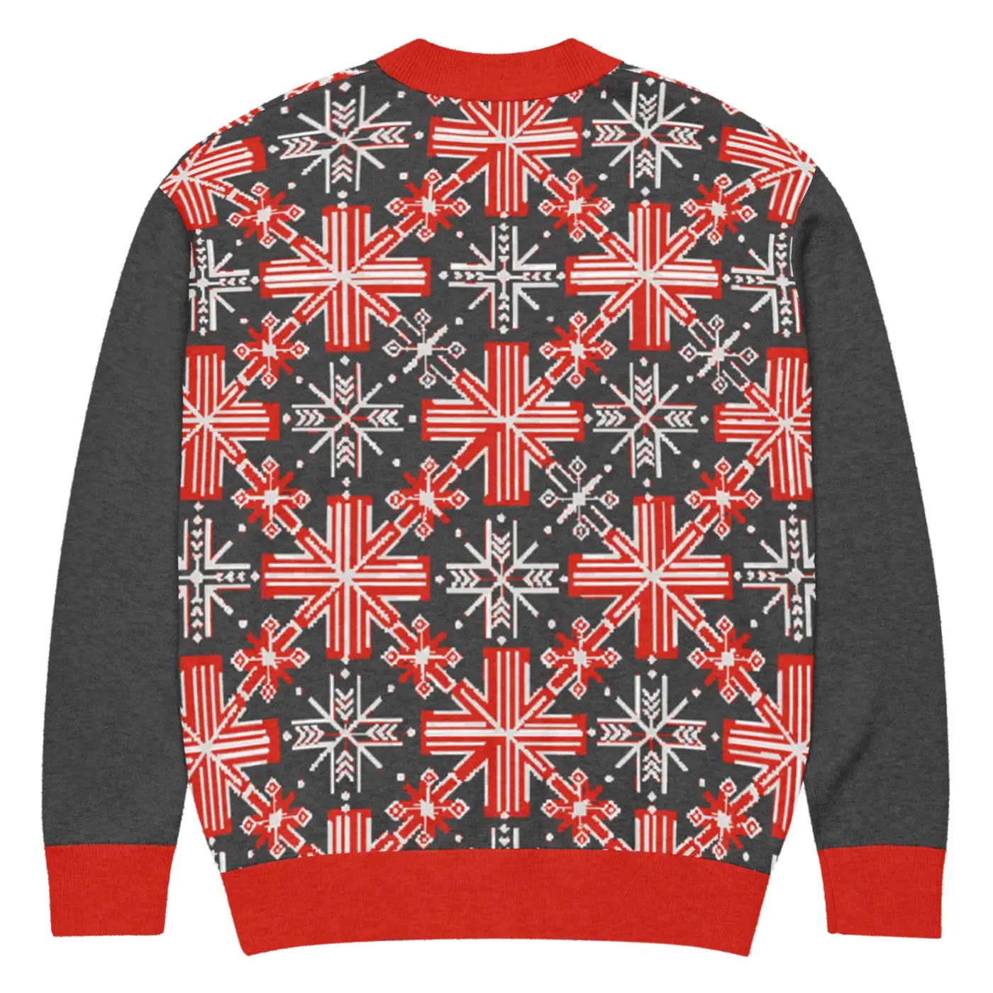 Red Colorblock Cardigan - Patchwork Sleeves Design - DipaliZ