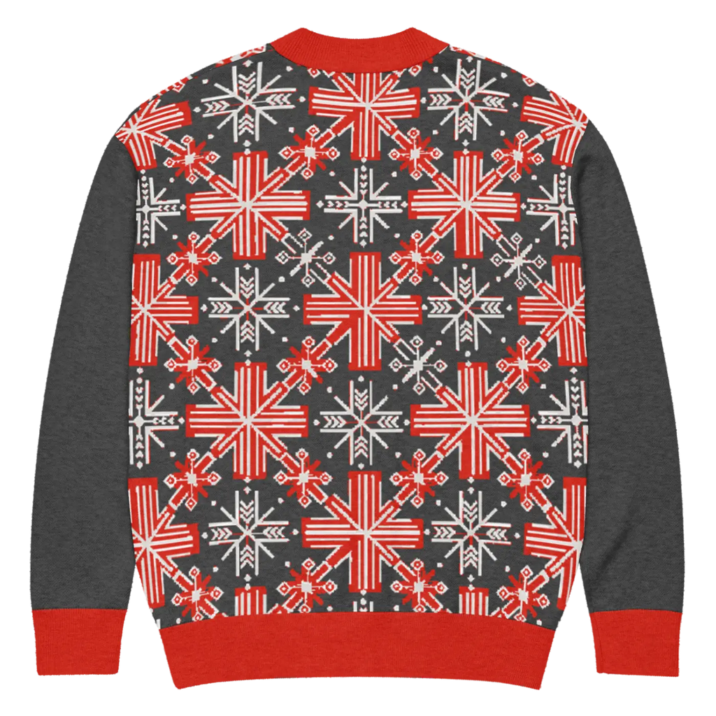 Red Colorblock Cardigan - Patchwork Sleeves Design - DipaliZ