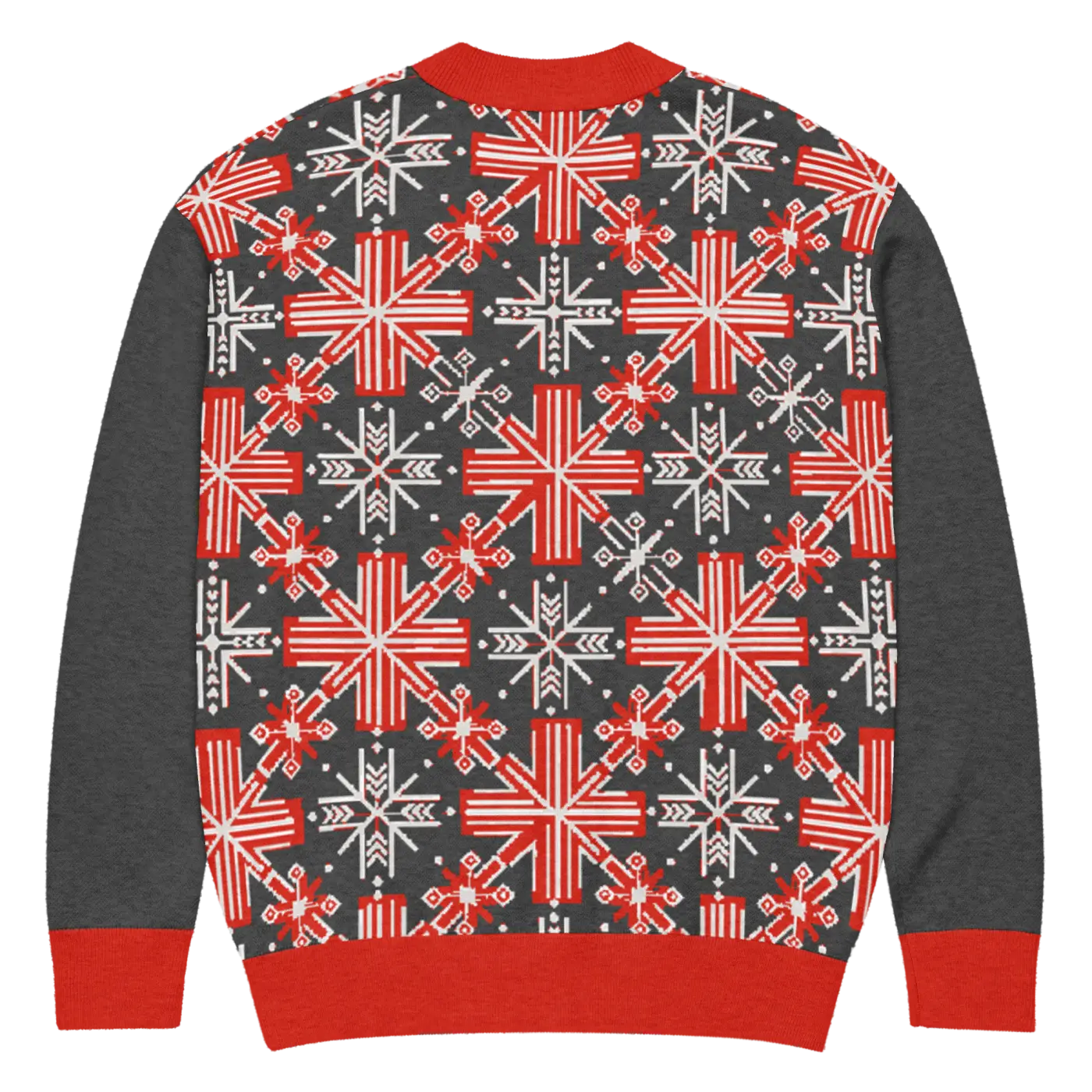 Red Colorblock Cardigan - Patchwork Sleeves Design - DipaliZ