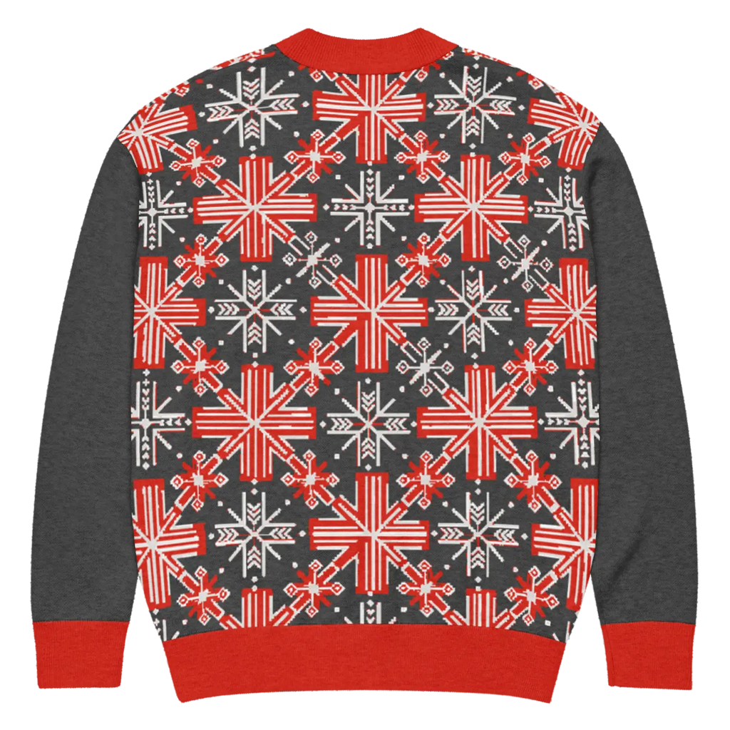 Red Colorblock Cardigan - Patchwork Sleeves Design - DipaliZ